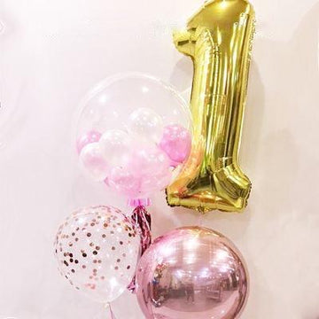 玫瑰金立體金屬球串 - MR.Balloon 氣球先生派對商城